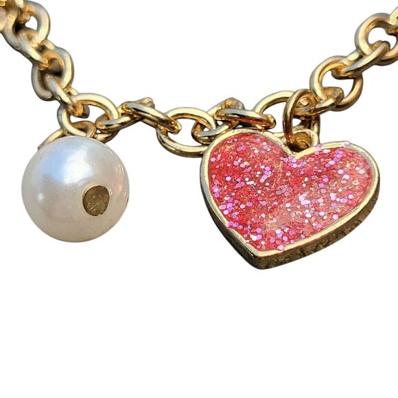 Icing Gold Tone Paris Charm Bracelet Girl's Claire's Fashion Pink Adj Jewelry - Picture 5 of 6